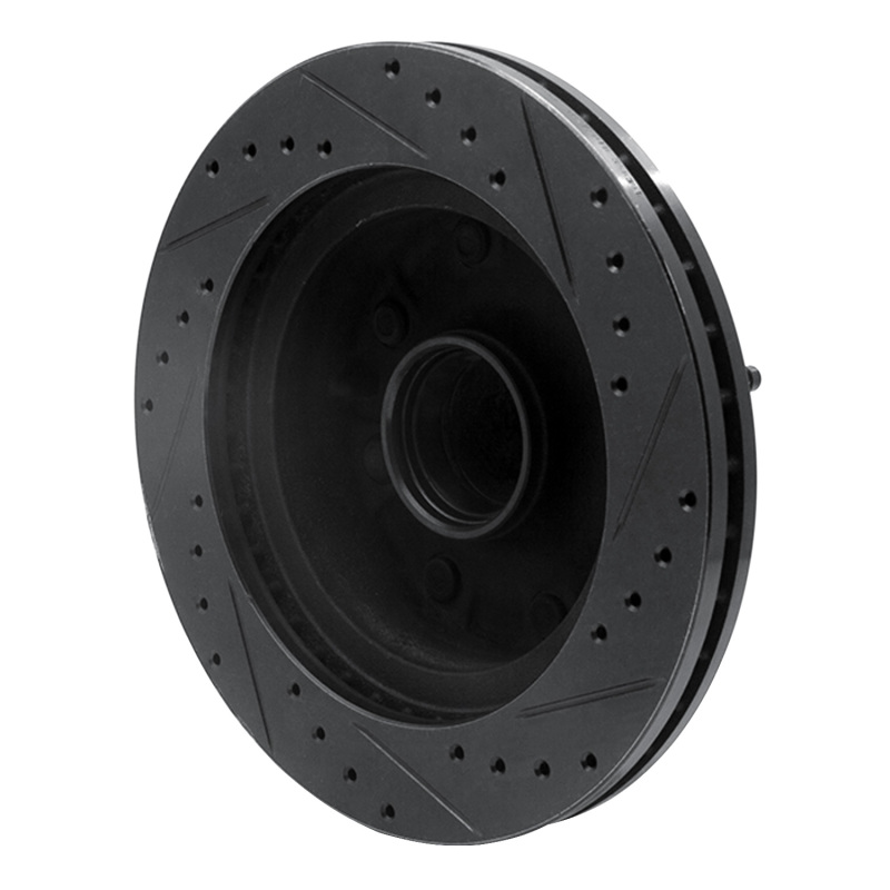 Ford E-250 Econoline Brake Rotor (1) - Front Left - R1 Concepts - Drilled & Slotted - Black - `95-`04